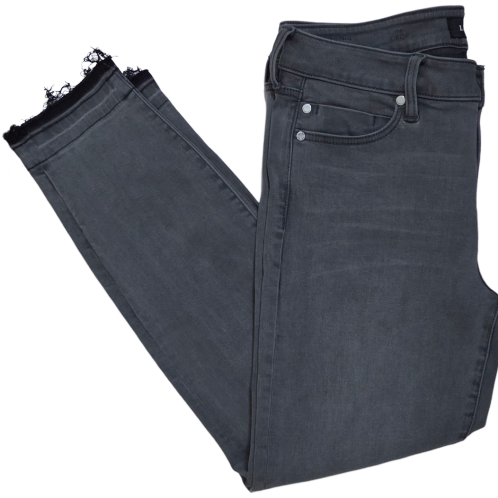 Liverpool Womens Grey Stretch Skinny Raw Hem Jeans‎ Sz 8